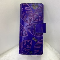 가죽명장 수공예 수제 핸드폰 케이스 휴대폰 지갑 청자색 나무잎