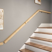 벽부형 손스침 원목 계단 핸드레일 복도 난간 인테리어 보조 손잡이 지지대 복층 실내 난간, 120cm 고정대2개