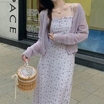 슈팅스타 / 펀칭 뜨개짜임 레이스 여름 니트 가디건 2264936
