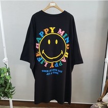 상상그이상 여성용 빅사이즈 발포나염 캐주얼 오버핏 데일리 반팔 티셔츠