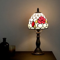 마켓비 ROSA 미니 단스탠드 E14 / 스테인드글라스 스탠드 조명 장미모양