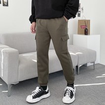 남자 기모 카고 트레이닝 조거 스판 밴딩 팬츠 츄리닝 바지