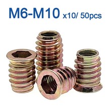 리베팅 충전 리벳건 둥근머리 리벳 10 개20 개 m6 m8 m10 아연 합금 철 내부 탄소강 육각 소켓 드라이브 삽입 너트 나무 가구 용 나사산, m8x30mm, 50개