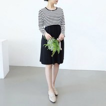 마더라이크 임산부 단가라 끈 수유원피스 빅사이즈 예쁜 수유복