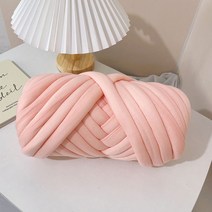 솔룸 자이언트얀 벨벳 빅얀 가방 뜨개실 망고실 만들기 1kg, 자이언트빅얀 벨벳원단 핑크1kg, 1개