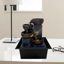 실내분수대 미니 인공폭포 인테리어 가습기 가정용 탁상 분수 5 단계 장식품 명상 휴식 폭포 소형 홈 침실 장식 선물, 없음