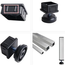 사각파이프용 다리발 가구발 캡 조절발 DIY철물 5개, 25X25-9mm