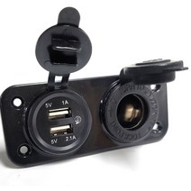 판넬용 시거잭 2구 USB 소켓 DIY 카라반 캠핑카 트렁크 매립, 1개