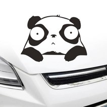 옆창문 귀여운 빼꼼 판다 차량 개성 스티커 자동차스티커 튜닝용, 1개, 블랙