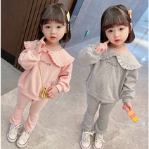 아짱 키즈여아봄가을신상 카라맨투맨나팔팬츠세트