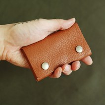 수제 가죽 직사각 목걸이 카드지갑 미르바탄