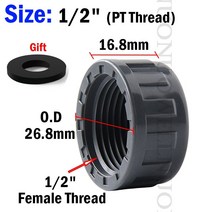 2 개 1/2 3/4 1 인치 PVC 암나사 커넥터 파이프 스트레이트 팔꿈치 티 피팅 물 3 웨이 조인트, 1l2 inch end cap