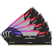 Timetec Pinnacle Kduit RGB 32GB 키트(4x8GB) DDR4 3200MHz 피스 425600 CL161838 XMP2.0 오버클럭 1.35V AMD 및 인텔, 64GB KIT(4x16GB)_RGB Black
