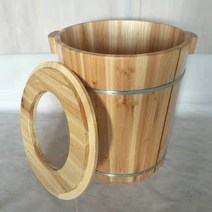 나무통 족욕기 히노끼 세족기 발스파 웰빙 족탕기, 30cm 양동이 / 뚜껑포함
