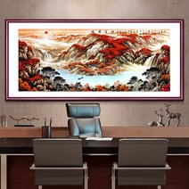 행운 풍경 인테리어 사무실 거실 재물운 보석 십자수 재료 만들기 세트, 180x70cm