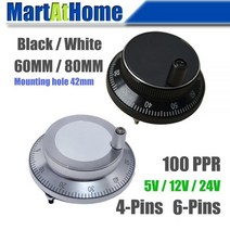 CNC 핸드휠 인코더 수동 펄스 발생기 MPG DC 5, Black, 80mm, 12V 4-Pins
