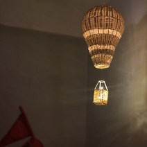 라탄 열기구 LED 조명 인테리어 소품 아이방 꾸미기