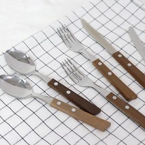 뉴 트라몬티나 우드 핸들 커트러리 양식기 세트, 7.점보퀸 나이프(24cm), 단일