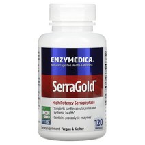Enzymedica SerraGold 고 효능 세라펩타제 120 캡슐, 60 개