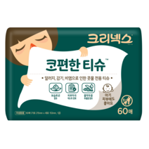 Tsm 크리넥스 코편한 티슈 휴대용 티슈(4개), 크리넥스 코편한티슈(60매x4)