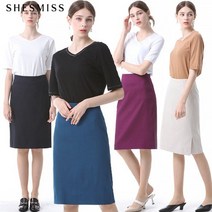 [쉬즈미스(SHESMISS)] 슬릿 포인트 린넨 스커트
