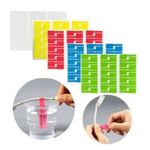 달자샵 2장+2장 실용적 아이템 케이블 컬러 라벨 스티커 30EA X 4장 전선 구분 네임텍, 2세트(60P)+2세트(60P), 레드