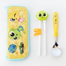 신비아파트 입체 교정젓가락 스푼 케이스 세트, 혼합색상, 1세트