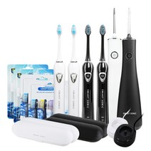 스마트소닉 [패밀리플러스] / 충전형 음파칫솔 RLT211 4개+구강세정기 SG-8001A 2개+휴대용케이스 4개+칫솔모 4팩