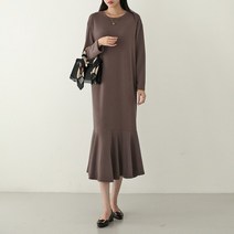 시크루즈 투벨 플레인 훌 프릴 롱 원피스 BDOF442