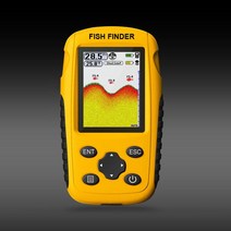 어탐기 어군탐지기 휴대용어탐기 휴대용 충전식 어군 탐지기 무선 수온 센서 Fishfinder 깊이 물고기 크기 식별 포함, Yellow