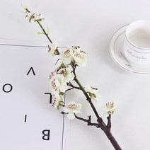 조화 1290# 모조 목련꽃 매화가지 복사꽃 건화 분경 거실 납매꽃 홈세트 장식 분재 뉴타임즈 Z, 하얀 매화 1송이