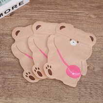 사탕포장 30장 포장봉투 간식 어린이집 지퍼백 어린이날 학원 배달 사은품 선물 가방 카드 작은 장난감 보석 스낵 가방 애완 동물 만화 비닐 봉투, 곰돌이 포장지 30장
