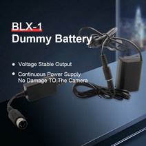 남성 플래시 램프 전원 인터페이스 DC 5.5x2.5mm 케이블 BLX-1 BLX1 더미 배터리 올림푸스 OM-1 OM1 카메라