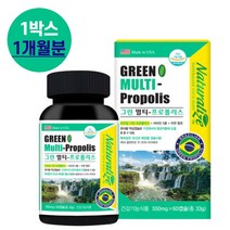 씹어먹는 브라질그린 프로폴리스 아연C 구강 잇몸 유산균 항산화 페퍼민트오일캡슐 비타민 a b c d e 영양제, 60캡슐(1개월분), 1박스