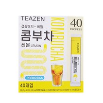 코스트코 티젠 유기농 레몬 콤부차 콤부티 가루 물 커피 대용 다이어트 차 음료 40개, 레몬 5g x 40개
