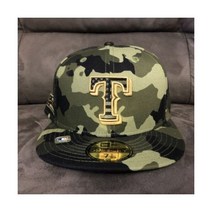 뉴에라 캠프캡 Texas Ranger New Era 59Fifty MLB 22 AFD Military Camp Fitted Hat NWT 7 3/8