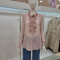 JJ JIGOTT 제이제이지고트 플리츠 프릴 도트 블라우스 GK3A0BL11