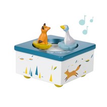 기억에남는선물 오르골 오르골만듦 무드등오르골 자장가오르골 자동오르골 아기오르골 성탄오르골 프랑스 수입 moulinroty Molan Ruoti 회전 어린이 날 생일 선물, 오가 여행 - 꼬마여우와 고슬링 오르골