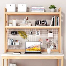 책상 위 선반 나무 정리대 책장 정리 서재 모니터, 115X92cm 오크그레인 2단