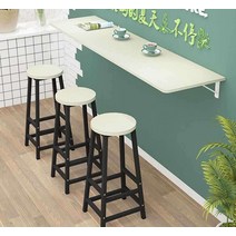 발코니 테이블 분식집 긴식탁 벽걸이 접이식 바 길고 좁은 식탁 카페 발코니, 조립 130x40 둥근 모서리 색상 선택가능