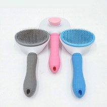 원터치 강아지 브러쉬 고양이 빗 슬리커브러쉬 죽은털 제거 용품, 03.원터치 슬리커브러쉬 블루