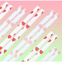 빌리에코 친환경 하트 종이빨대 혼합100개(핑크+레드) 하트빨대, 1팩, 100개