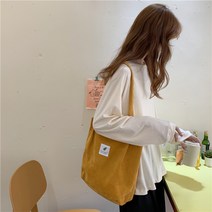 여성 코르덴 캔버스 심플 에코백 대용량 쇼핑백