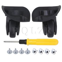 의자바퀴 PC방 캐스터 의자 부속 가구 우레탄 바퀴 교체 DIY BQLZR 9 1cmx10 7x4 9cm 검정색 플라스틱 왼쪽 오른쪽 수하물 회전 2 개, 단일옵션