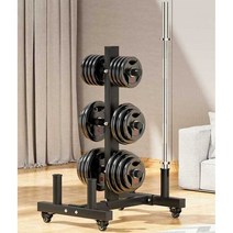 이동식 덤벨 보관대 바벨 거치대 헬스 용품 정리대, (직경 5CM)대형 구멍 보관 랙