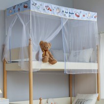 사각모기장 2층 침대 무설치 모기장 집들이선물 기숙사 여름 필수템 필수품, K.우주토끼-위층 모기장+쫄대 + B.1.0mx1.9m
