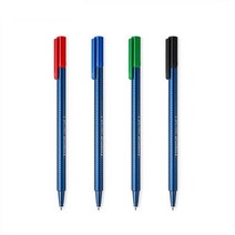 스테들러 437 삼각 볼펜 F M, M 레드(2)