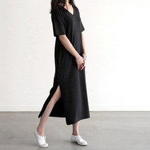면 롱원피스 반팔 여름 여성 가을 하객 휴양지