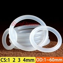고무와셔 오링 실리콘 구리 스텐 5 50pcs vmq o 링 씰 가스켓 cs 1 2 3mm od 3 60mm 고무 절연 방수 와셔 원형 흰색 nontoxi, 외경 32mm CS 4mm(10개)