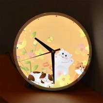 아트박스/꾸밈 nj397-LED시계액자25R_귀여운아기고양이들